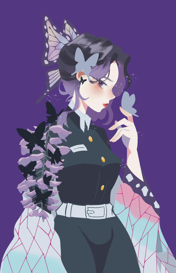 Digital Painting - Shinobu from Demon Slayer Digital Painting - Shinobu from Demon Slayer